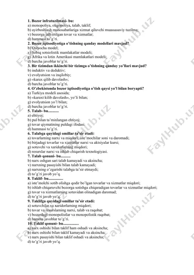 bozor iqtisodiyoti — DOC