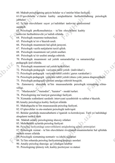 psixologik vazifa natijalarini taxiil qilish — DOCX
