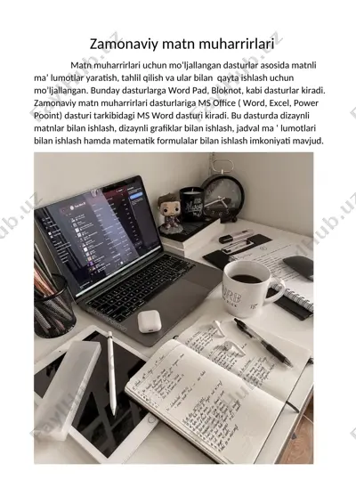 zamonaviy matn muharrirlari — DOCX