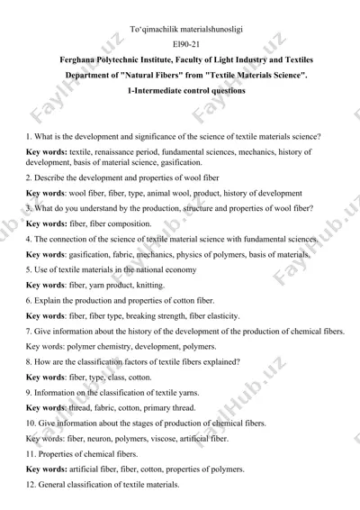 to‘qimachilik materialshunosligi — DOCX