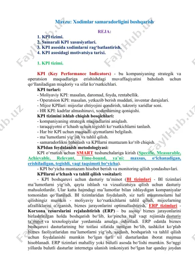 kpi tizimi — DOCX