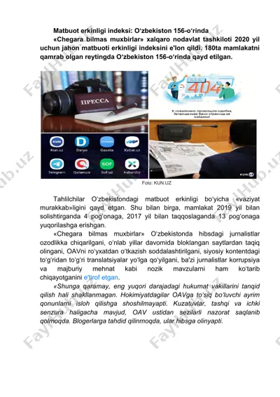 matbuot erkinligi indeksi — DOCX