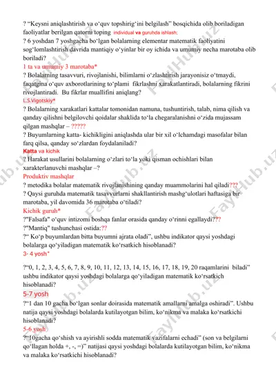 keysni aniqlashtirish va o‘quv topshirig‘ini belgilash — DOCX