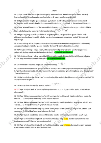 tasodifiy miqdorlar va tasodifiy o'zgaruvchanlar — DOCX