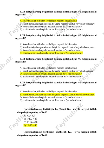 rdb dastgohlarning belgilanish tizimida ishlatiladigan ф belgilari — DOCX