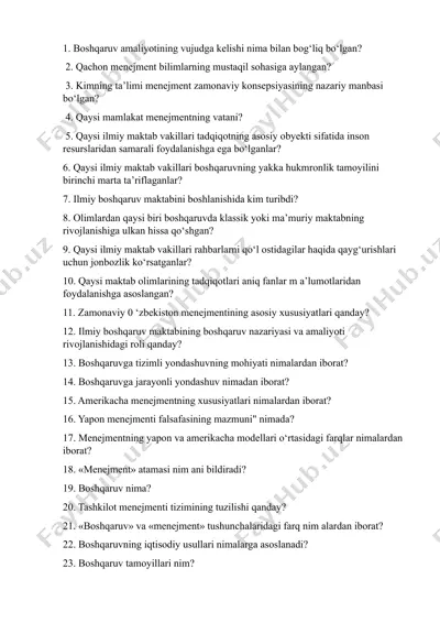 menejment nazariyasi va amaliyoti — DOCX