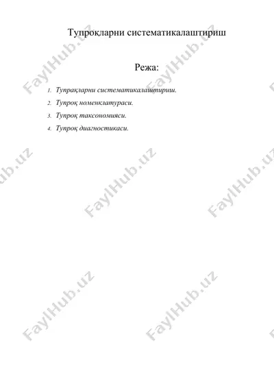 тупроқларни систематикалаштириш — DOC