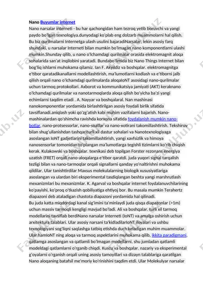 nano buyumlar internet — DOCX