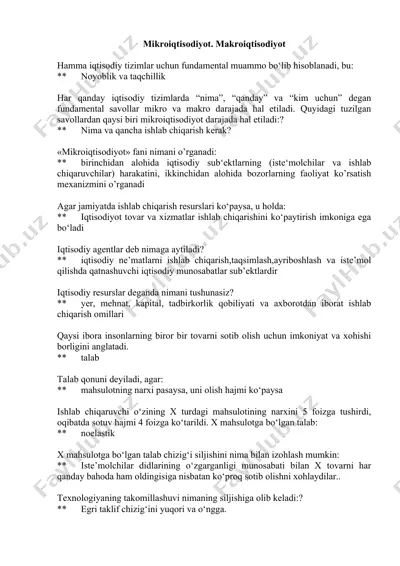 mikroiqtisodiyot va makroiqtisodiyot — DOCX