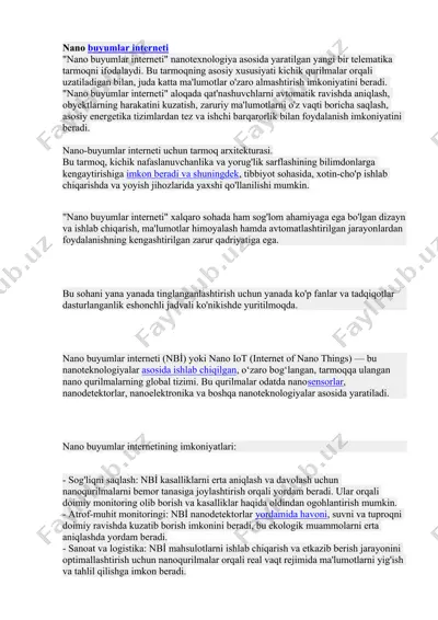 nano buyumlar interneti — DOCX