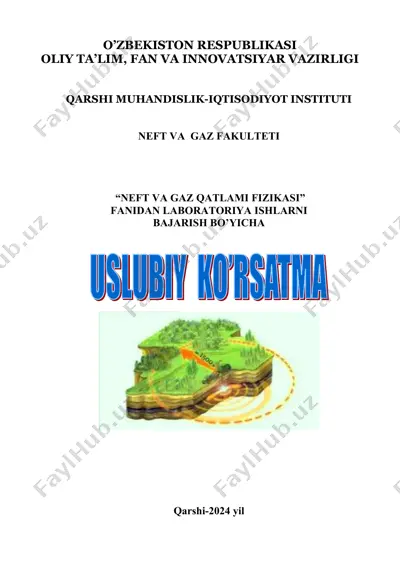 "neft va gaz qatlami fizikasi" fanidan laboratoriya ishlarni bajarish bo’yicha — DOC