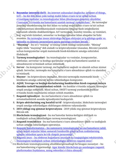 buyumlar interneti (iot) — DOCX