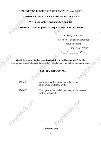 laboratoriya mashg’ulotlarini bajarish boʼyicha uslubiy koʼrsatma — DOCX