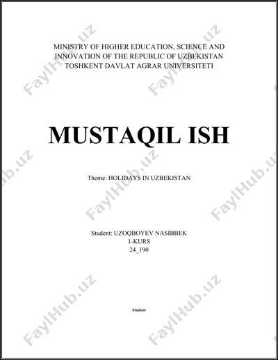 major holidays in uzbekistan — DOCX