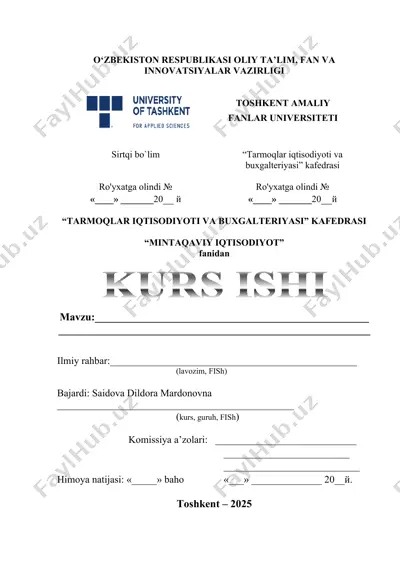 toshkent amaliy fanlar universiteti kurs ishi — DOCX