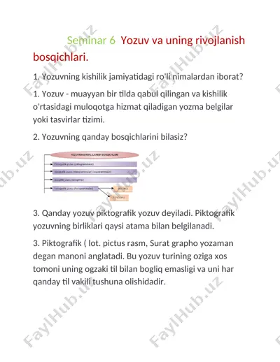 yozuv va uning rivojlanish bosqichlari — DOCX