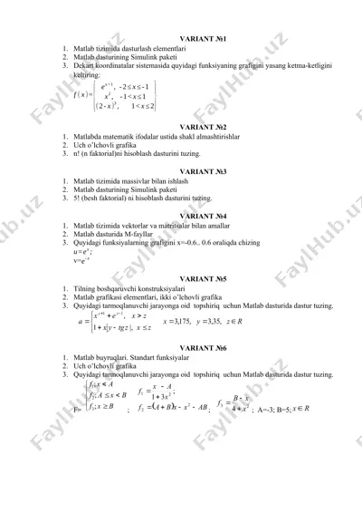 matlab dasturlarining grafiga chizish — DOCX
