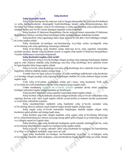 soliq hisoboti — DOCX