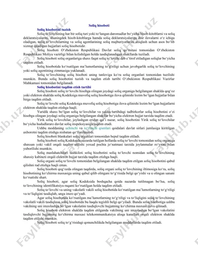 soliq hisoboti — DOCX