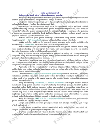 soliq qarzini undirish — DOCX
