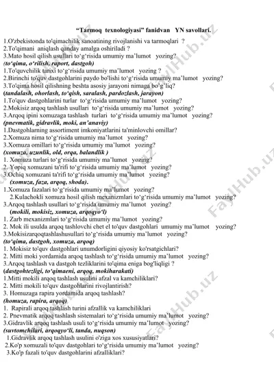 tarmoq texnologiyasi yn savollari — DOCX