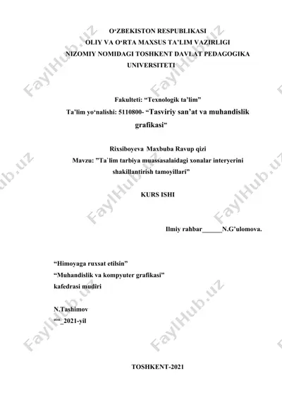interer dizayn loyihasi ustida ishlash — DOCX