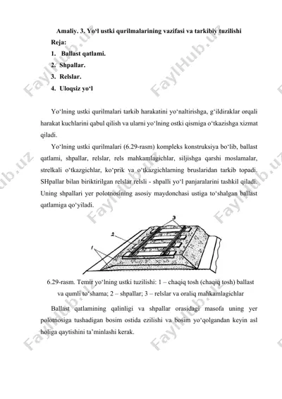 yo‘lning ustki qurilmalari tarkib harakatini yo‘naltirish — DOCX