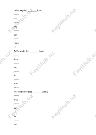 gap filling exercises on verb 'to be' — DOCX