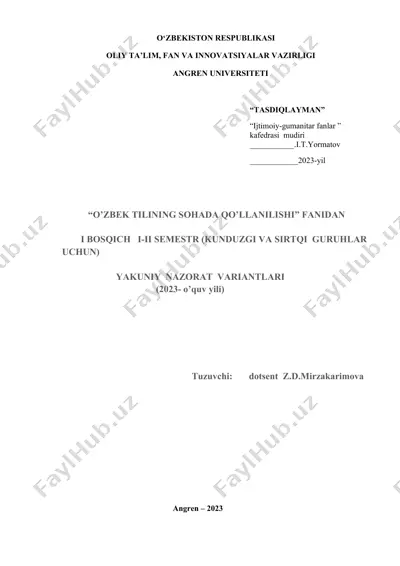 yakuniy nazorat variantlari (2023-o’quv yili) — DOCX