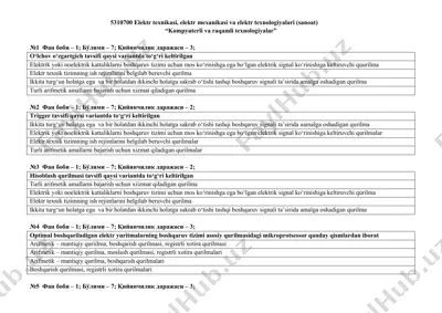 elektr texnikasi, elektr mexanikasi va elektr texnologiyalari (sanoat) — DOC