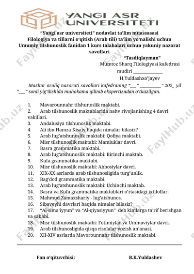"filologiya va tillar ta'lim muassasasi" — DOCX