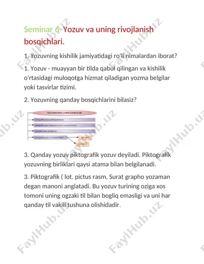 yozuv va uning rivojlanish bosqichlari — DOCX