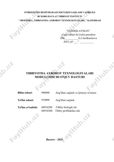 modulni ishchi o‘quv dasturi — DOCX