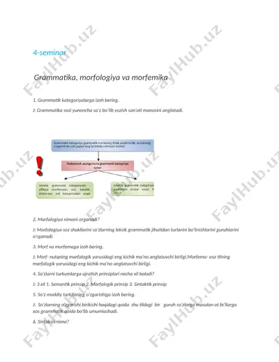 grammatika, morfologiya va morfemika — DOCX