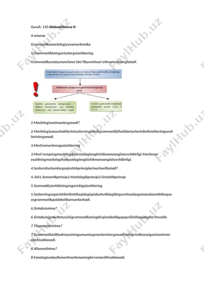 grammatika morfologiya va morfemika — DOCX