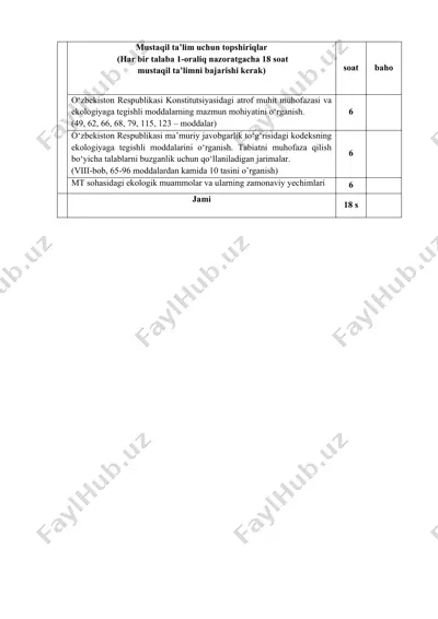 mustaqil ta’lim uchun topshiriqlar — DOCX