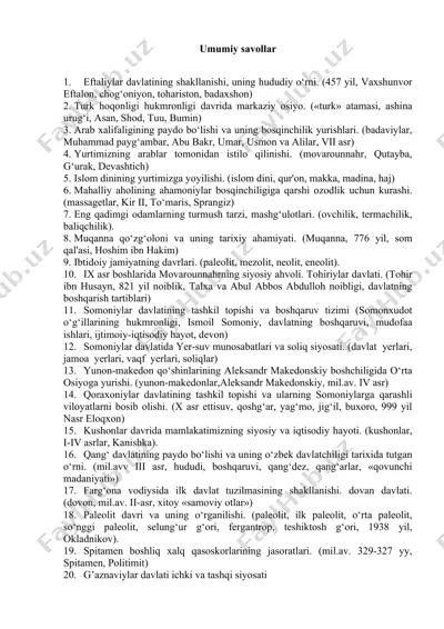 movarounnahrning siyosiy ahvoli — DOC