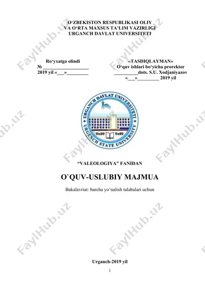 o‘quv-uslubiy majmua “valeologiya” fanidan — DOCX