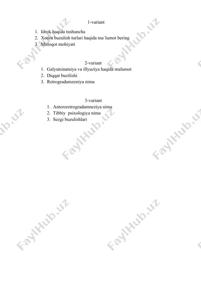 psixologiya so'rovnomalari — DOCX
