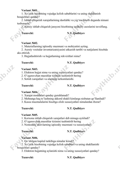 xo‘jalik hisobi va moliyaviy imtiyozlar — DOCX
