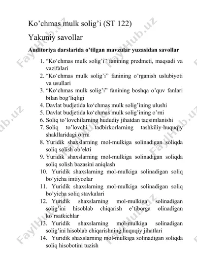 ko’chmas mulk solig’i (st 122) — DOCX