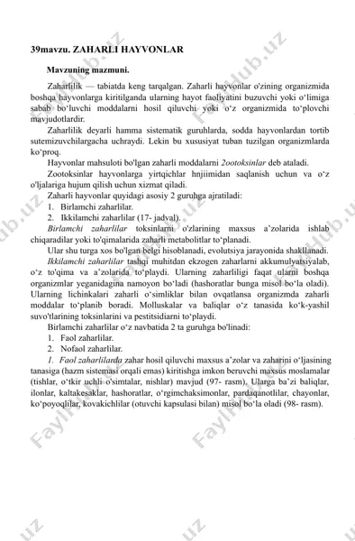 zaharli hayvonlar — DOCX