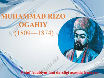 muhammad rizo ogahiy 9 -sinf — PPT