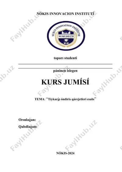 tiykargi qarejetler esabi — DOCX