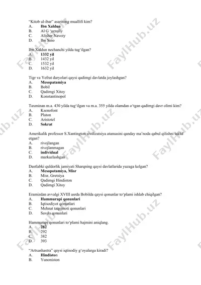kitob ul-ibar asarining muallifi kim? — DOCX