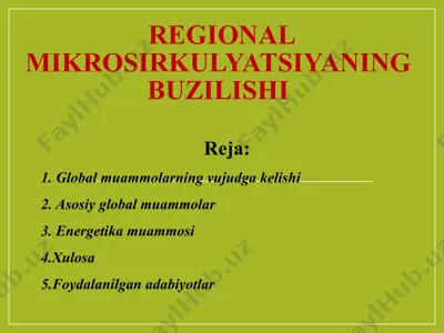 regional mikrosirkulyatsiyaning buzilishi — PPT