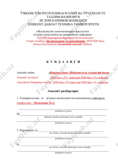 korporativ boshqaruv mutaxassisligi — DOCX