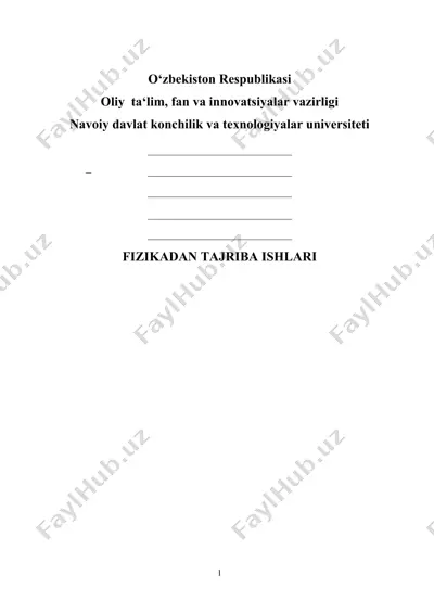 fizikadan tajriba ishlari — DOCX