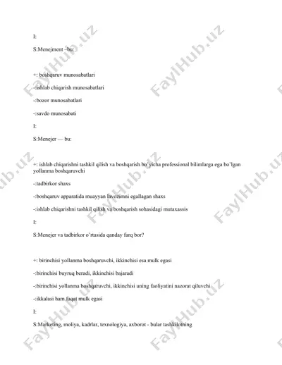 menejment va tadbirkorlik — DOCX