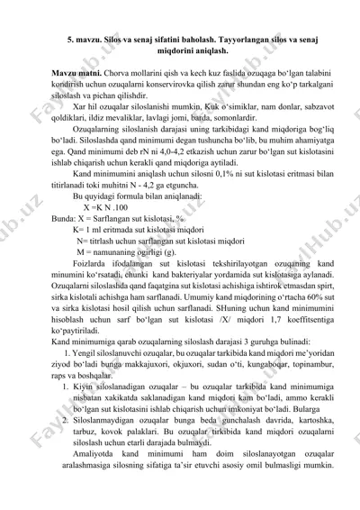 oziqalarni siloslash va konservirovka — DOCX
